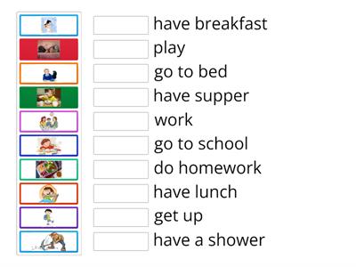 NEA 3 Unit 5 - My day - matching