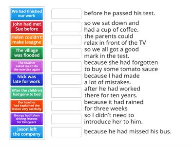 past perfect and past simple 