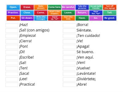 + Affirmative Tú Commands