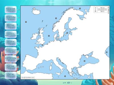 Evropa - Moře, oceány, průlivy - vlastivěda 5