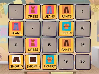 CLOTHES MEMORY GAME