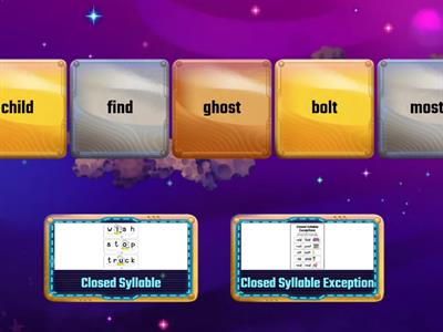 Closed Syllable or Closed Syllable Exception Sort