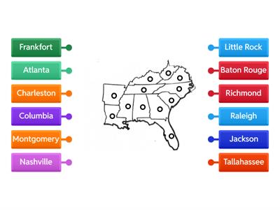 Southeast Capitals Map