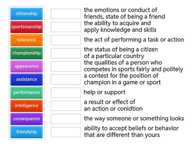 -ship, -ence, -ance Words