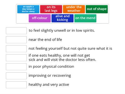 health and sickness idioms