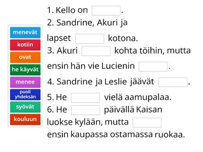 No niin 1 Kpl 3 Sandrinen perheen luona