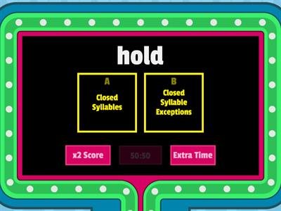 Closed Syllables/ Closed Syllable Exceptions 