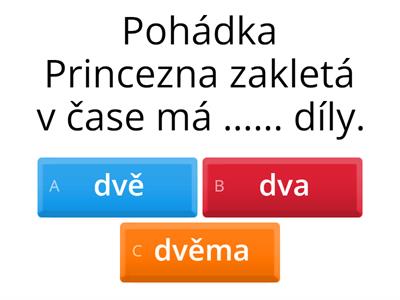 Skloňování numerálií DVĚ, OBĚ