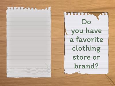 Clothes and shopping A1/A2 speaking