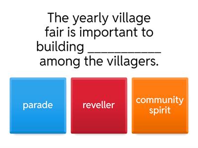 Festivals - FCE multuiple choice vocab activity