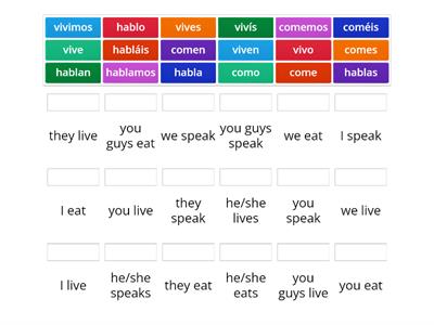 regular verbs present tense