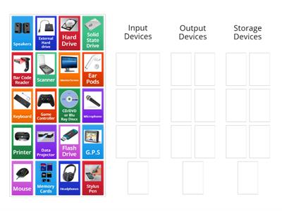 Input, Output and Storage Devices