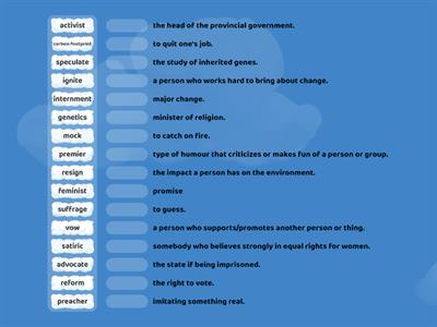 Vocabulary - famous Canadians.