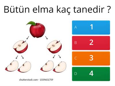 Anaokulu Bütün-Yarım- Çeyrek