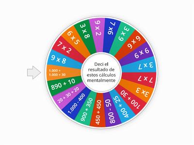 RULETA DE MATEMATICA