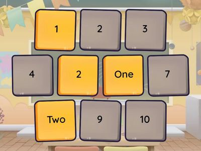 Numbers memory game 1-5