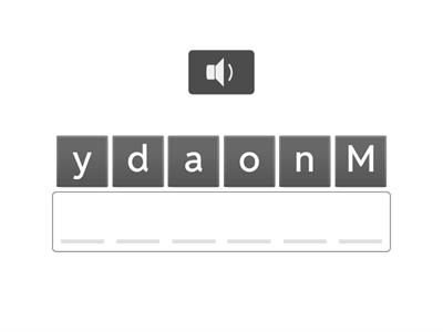 A1 Days of the week Anagram