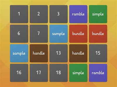 Consonant-le Matching Pairs Closed Syllable