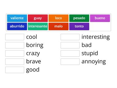 Spanish adjectives - personality