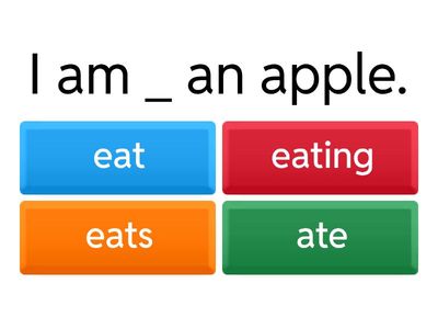 Multiple Choice present continuous about fruit