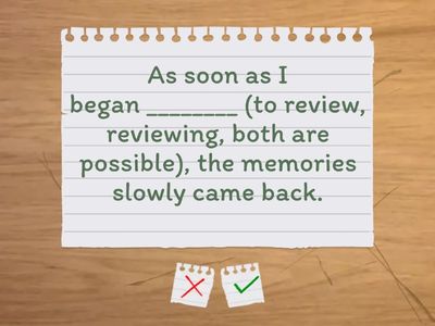 Memory Gerunds/Infinitives/Bare Infinitives Practice