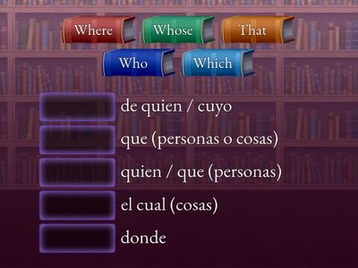 Relative Pronouns Matching Game