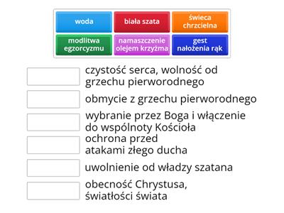 Kl. 5. 26. Dopasuj znaki i symbole chrztu św. do ich znaczenia