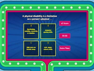 Physical disability quiz
