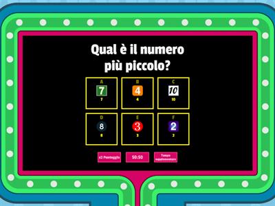 ORDINE CRESCENTE DEI NUMERI