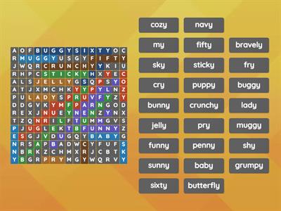 y as a vowel wordsearch