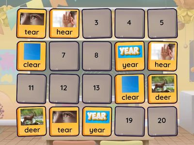 Final "ear" words-One syllable