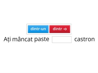 Prepoziții dintr-un , dintr-o , printr-un , printr-o