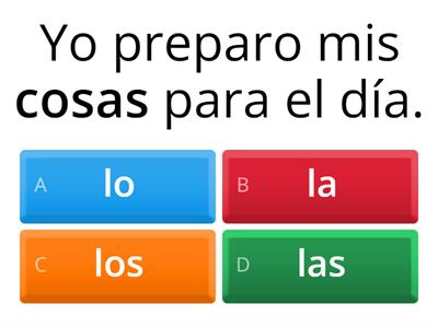 Direct objects and pronouns quiz