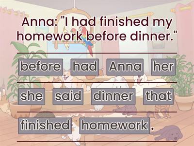 Reported Speech: Past Perfect Statements