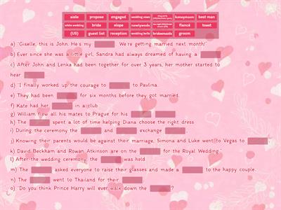 Upper Intermediate Unit 6 Wedding Vocabulary