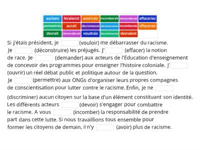 Mettez les verbes au conditionnel présent 