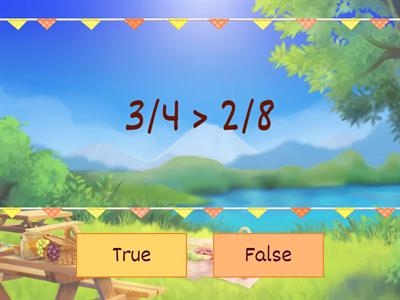 True or false fractions 