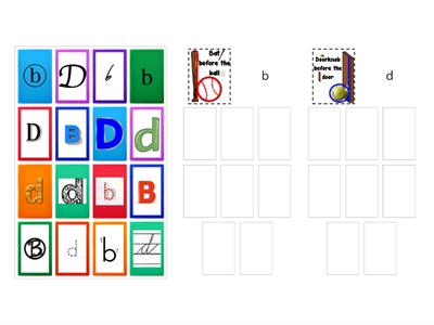 b or d (dyslexic learners) 