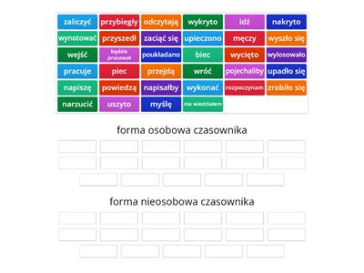 Formy osobowe i nieosobowe czasownika