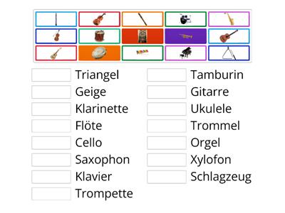 Wortschatz Musikinstrumente 