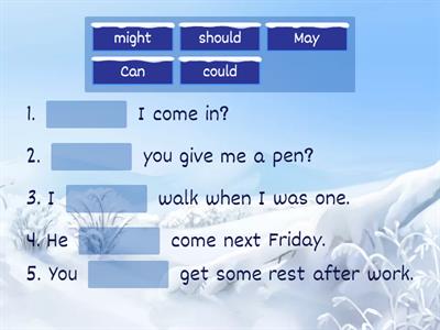 INT 8 Can, could, may, might, should