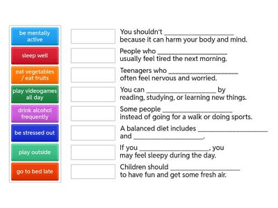 HEALTHY AND UNHEALTHY HABITS
