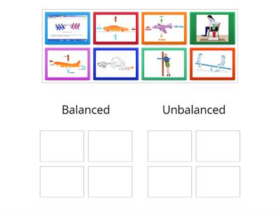 Balanced and unbalanced forces card sort