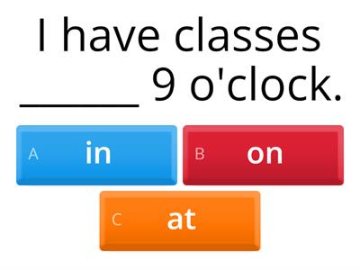  Prepositions of time
