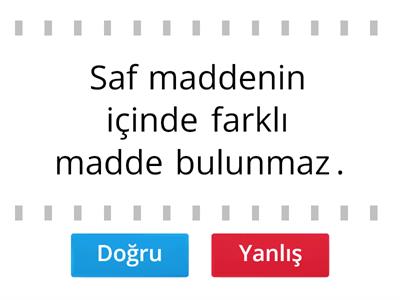 7.sınıf saf maddeler ve karışımlar