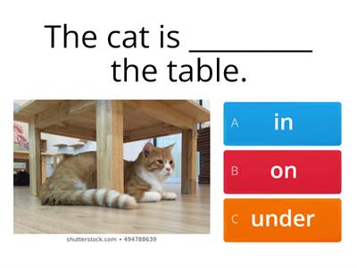 Primary 2 unit 5 preposition of place