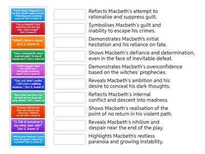 Macbeth Quotation Match up