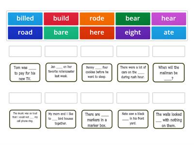 Homophone Match-up Game 1