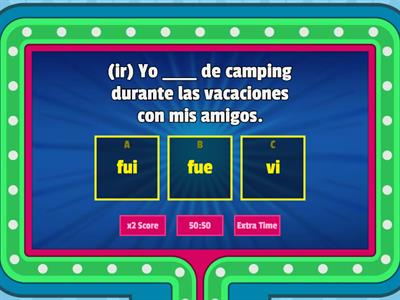 Preterito: ser/ir/ver/dar