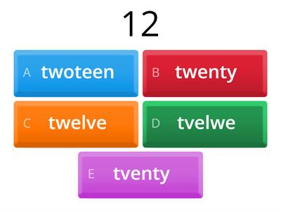Numbers 0-12